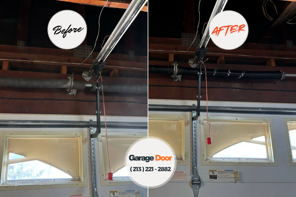 Before and after: garage door repair Eden Roc, HI